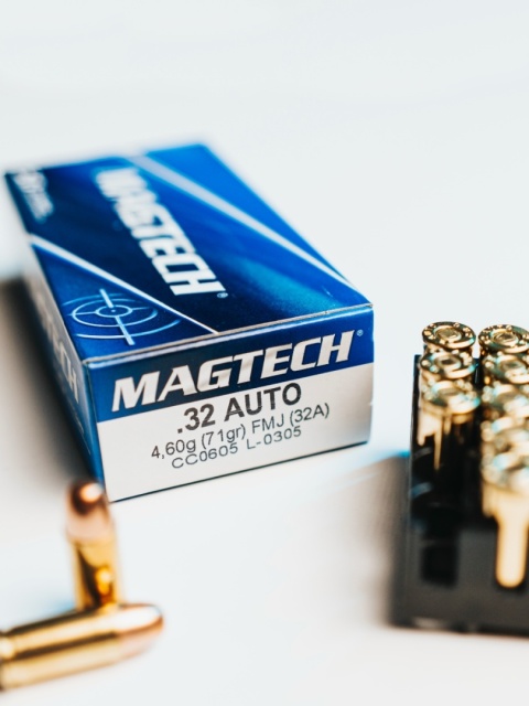 7,65 BROWNING / 32 AUTO NABÓJ KULOWY FMJ / 71 GRAIN / 4,6 G (MAGTECH) 32A