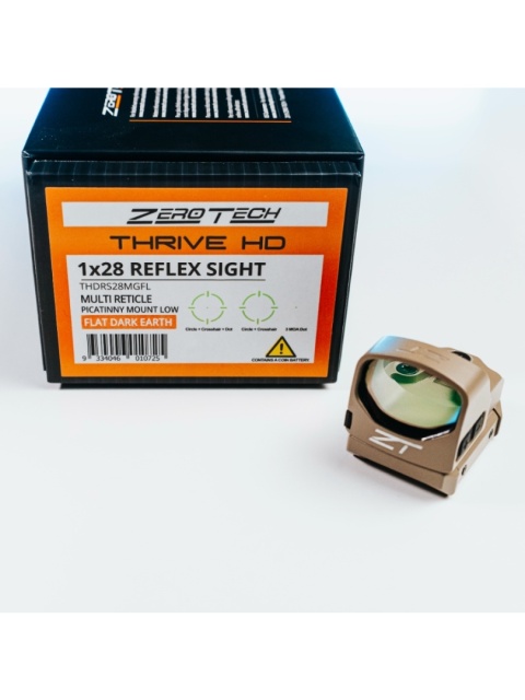 ZEROTECH KOLIMATOR THRIVE HD REFLEX DOT 3MOA MULTI RETICLE GREEN FDE LOW MOUNT THDRS28MGFL